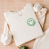 Simply Sage Market S.W.Smiley Embroidered Simple Wink Bold Lightweight Garment Dyed Sweatshirt - 3 of 4
