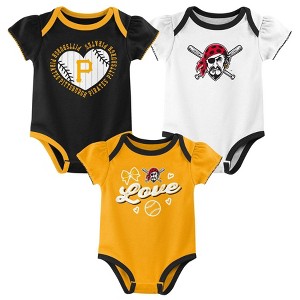 MLB Pittsburgh Pirates Infant Girls' 3pk Bodysuit - 1 of 4