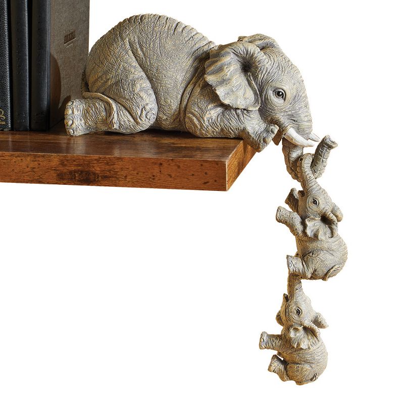 Collections Etc Elephant Family Collectible Figurines - Set of 3 Grey, 1 of 4
