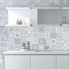 24pcs PVC Vintage Gray Floral Tile Stickers - Waterproof, Self-Adhesive, Vinyl, Classic Style, 10x10cm - 2 of 4