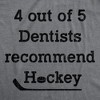Mens 4 Out Of 5 Dentists Recommend Hockey Tshirt Funny Sports Canada Graphic Novelty Tee - Crazy Dog Men's T Shirt - 2 of 4