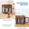 Dog Crate Furniture with Cushion, Wooden Dog Kennel Indoor with Double Doors & 2 Drawers, Dog House Side End Table for Small Medium Dogs - 4 of 4