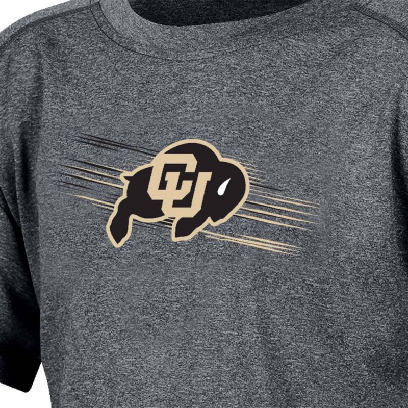 NCAA Colorado Buffaloes Boys&#39; Gray Poly T-Shirt, 3 of 4