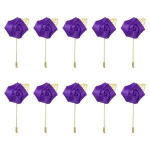Unique Bargains Ceremony Anniversary Rose Wedding Groom Boutonnieres Pins 2"x3.5" 10 Pcs - 1 of 3