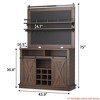Kitchens Coffee Hutch Cabinet Farmhouse Coffee Bar Cabinet 75" Tall Buffet Cabinet w/ Storage Large Bar Cabinet Buffet Sideboard w/ Sliding Barn Door - 2 of 4