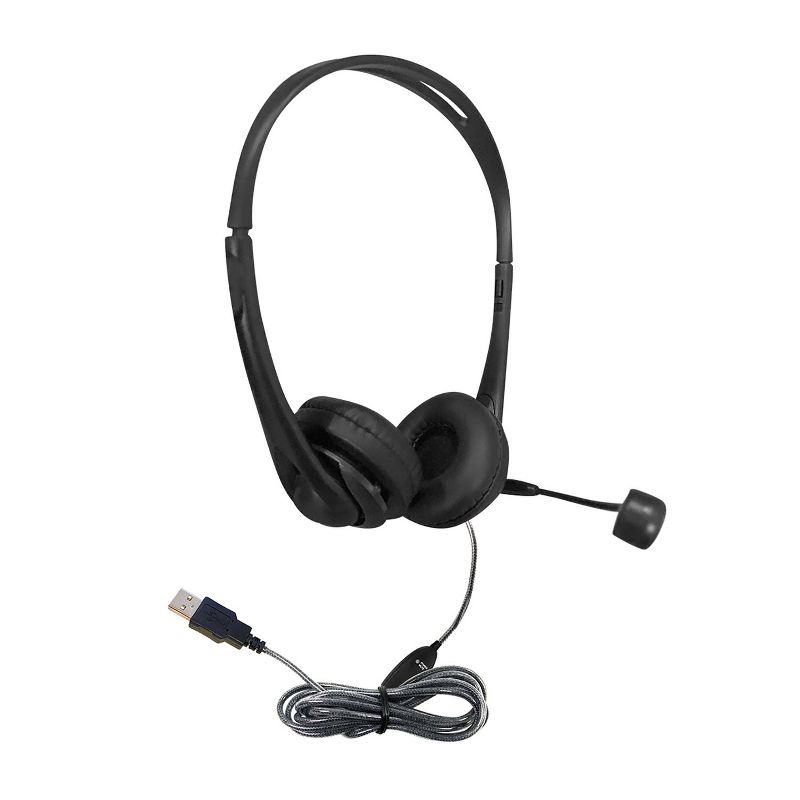 HamiltonBuhl® WorkSmart Personal Headset - USB with Steel-Reinforced Gooseneck Microphone, Leatherette Ear Cushions, 2 of 5