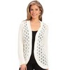 Collections Etc Delicate Pointelle Knit Long Sleeve Shrug Sweater - 3 of 4