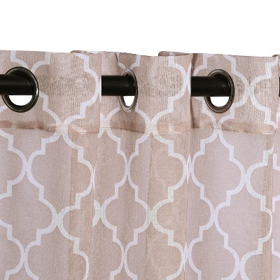 Blue Nile Mills Trellis Geometric Sheer Curtain Panels - Thumbnail 3