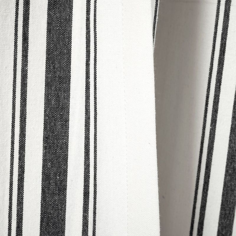 Farmhouse Stripe Yarn Dyed Eco-Friendly Recycled Cotton Window Curtain Panels Black 42X95 Set, 5 of 6