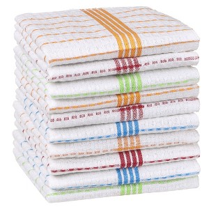 Unique Bargains Reusable Super Absorbent Cotton Lint Free Kitchen Towels 12" x 12" Multi - 1 of 4