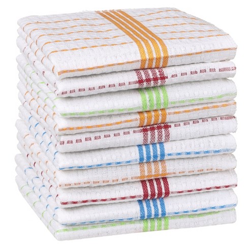Unique Bargains Reusable Super Absorbent Cotton Lint Free Kitchen Towels  12 X 12 Multi 10 Pcs : Target