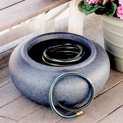 Grassy Green 21 Inch Round Plastic Garden Hose Storage Pot