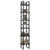 vidaXL 6-Tier Engineered Wood Book Cabinet - Modern Industrial Gray Bookshelf with 6 Shelves - Easy Assembly and Maintenance Required - 4 of 4