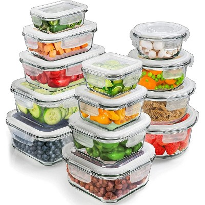 LunaLulinlk 26 Pieces Glass Food Storage Containers, Meal Prep Glass Containers