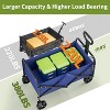 Utility Collapsible Wagon with 360° All-Terrain Wheels, Drink Holders & Adjustable Handle, 380LB Grocery Wagon for Shopping, Camping, Garden - 2 of 4