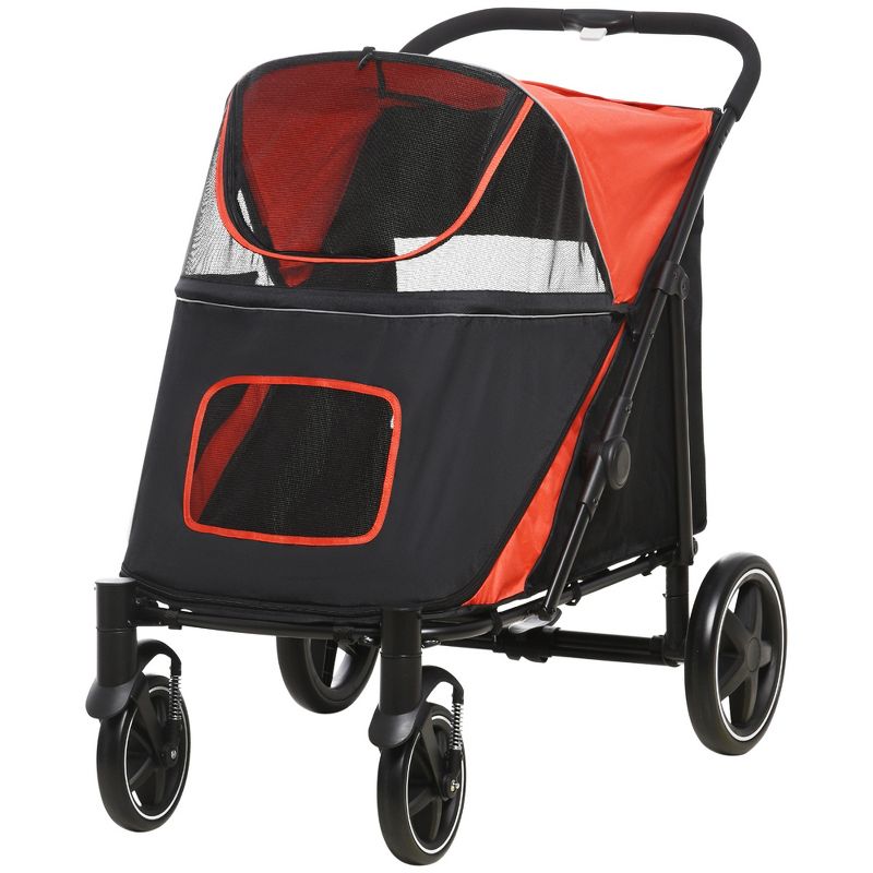 PawHut One-Click Foldable Large Doggy Stroller for Medium Dogs & Large Dogs, Pet Stroller with Storage, Dog Accessories, Dog Walking Stroller, 4 of 7