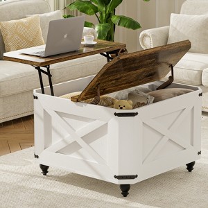 Farmhouse Lift Top Coffee Table With Large Hidden Storage - 1 of 1