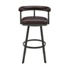 PAGED Swivel Bar Stools Faux Leather Counter Stools with Footrest, Island Chairs for Home Pub - 2 of 4