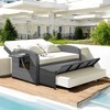 Mshliw PE Wicker Rattan Double Chaise Lounge with Adjustable Back, Cushions– 2-Person Reclining Daybed for Outdoor Use - 2 of 4