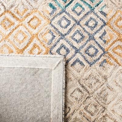 Aspen Geometric Blue and Gold Hand-Tufted Wool Rug - 3' x 5'