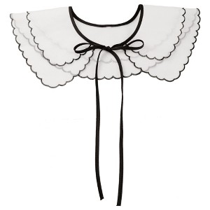 INSPIRE CHIC Women's Semi-Sheer Embroidery Neck Ruff Detachable Fake Dickey Collar Little Shawl 1 Pc - 1 of 4