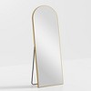Classic Wood Framed Full-Length Mirror with Right-Angled Arch Design - 3 of 4