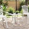 vidaXL Patio Table White 20.9"x20.9"x20.9" Cast Aluminum - 3 of 4