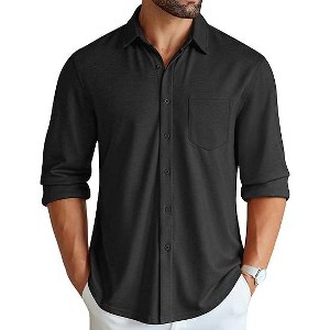 COOFANDY Men's Wrinkle Free Shirt Casual Button Down Long Sleeve Dress Shirts - 1 of 4