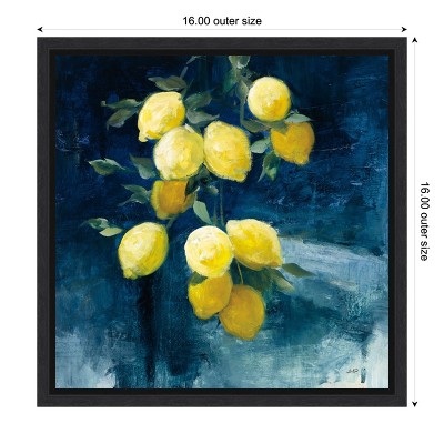 Lemon Grove Yellow and Blue Canvas Wall Art Print
