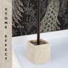 Evideco French Home Goods Modern Square Toilet Brush and Holder Set with Black Metallic Handle, Stone-Effect Design - 4 of 4