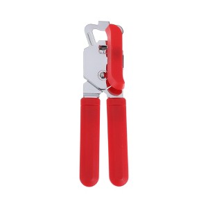 Unique Bargains Can Opener Handheld 3-in-1 Can Opener & Bottle Opener PP Iron Silver Tone Red 1 Pc - 1 of 4