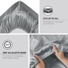 Lyngins Satin Luxury Bed Sheets Set, Wrinkle-Free Split King Bedding Set, 1 Flat Sheet, 2 Fitted Sheets (Fits 16" Mattresses), 4 Pillowcases - 3 of 4
