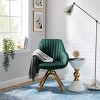 Art Leon Comfortable Velvet Swivel Accent Armchair with Golden Legs - 4 of 4