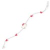 Sanrio Hello Kitty Officially Licensed Authentic Silver Plated Bracelet with Flowers or Hearts and Crystals - 6.5 + 1" - 4 of 4