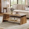 Hommoo Vintage Coffee Table with Storage Shelf Brown - 2 of 4