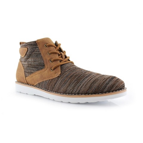 Polar Fox Mens Bohort MPX506060 Mid-Top Knitted Round Toe Sneaker Boots, in Brown, Size 7.5