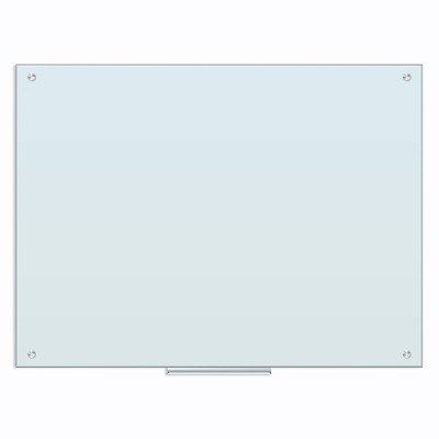  U Brands 47"x35" White Dry Erase Board Frameless Frosted Glass 