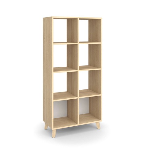 66 High Modern Cube Bookcase Teak, Anders White Cube Bookcase With Legs