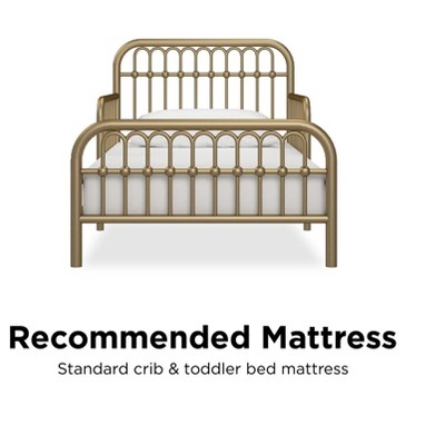 Classic Gold Metal Arched Toddler Bed with Safety Rails