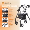 Rhythm Healthcare Royal Aluminum Rollator Lightweight 4 Wheel Walker Seat, Grey - 2 of 4