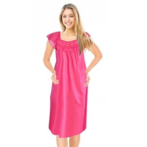 JEFFRICO Womens Short Sleeve Nightgowns Sleepwear Soft Pajama Dress Nightshirts - 1 of 4