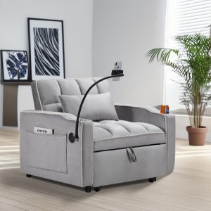 3-in-1 Sofa Bed: Convertible Sleeper Chair with Pull-Out Bed, Adjustable, Multi-Pocket, Folding for Living & Bedroom, Small Spaces - 1 of 4
