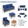 Buenhomino 6-Piece Outdoor Wicker Patio Set – Sofa, 2 Chairs, 2 Ottomans & Side Table with Cushions, Weather-Resistant PE Rattan Conversation Set - 4 of 4