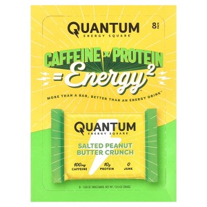 Quantum Energy Square: Energy Bar with Caffeine & 10g Protein. Delicious Healthy Snack On The Go. (Vegan, Gluten-free, Soy-free, Dairy-free). Flavor: - 1 of 4