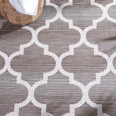 Havana Light Brown and Ivory Geometric Runner Rug