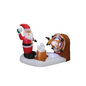 A Holiday Company 6ft Wide Animated Snowball Fight, 4.5 ft Tall, Multi - 1 of 4