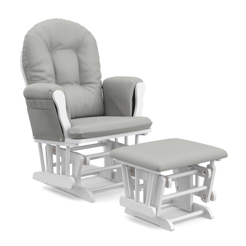 Storkcraft Hoop White Glider and Ottoman, 1 of 14