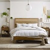 LuxenHome Oak Finish Wood with Natural Rattan Top Panel Headboard, Queen Brown - 4 of 4