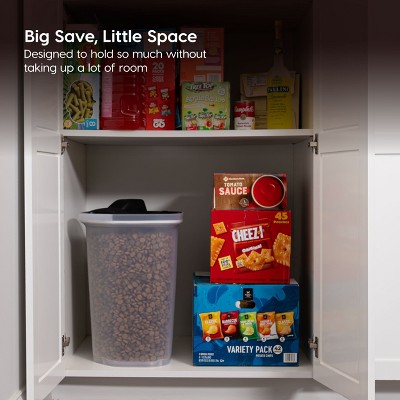 30 Quart Black Airtight Plastic Pet Food Storage Container with Scoop