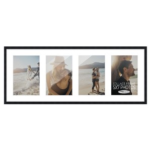 PosterPalooza | Black Finish Collage Frame - White Mat, 20 Frame Sizes to Choose From, UV Acrylic - 1 of 4